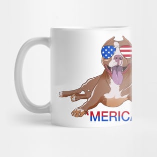 Funny Patriot Pitbull Merica Mug